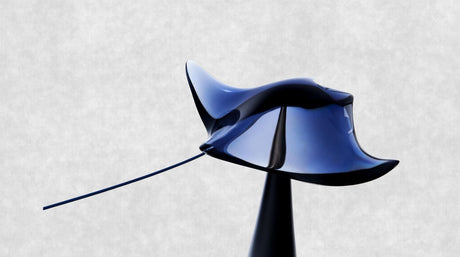 Close-up of Manta Ray by Lee Sang-yong – detailed view of the kinetic sculpture’s manta ray form, craftsmanship and sculptural finish