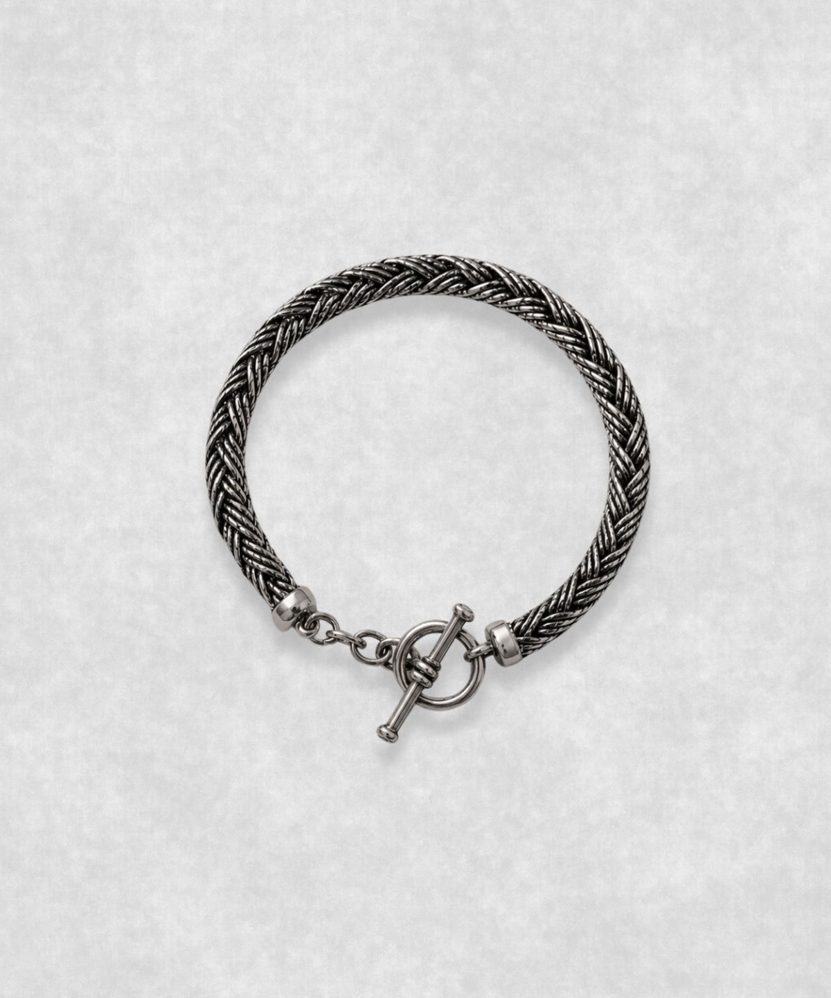 The Braid sterling silver bracelet – handcrafted 925 silver braided chain bracelet with toggle clasp