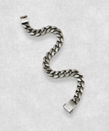 Cuban sterling silver bracelet open in S shape – handmade Italian 925 silver chain with black oxidized finish