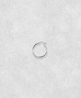 Silver hoop earrings available in three sizes – medium, minimalist hoops